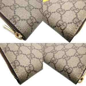 未使用 グッチ 701060 GGスプリーム ばなにゃ コラボ ベージュ ラウンドファスナー長財布 財布 0075【中古】GUCCI