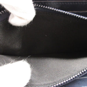 美品 ジミーチュウ スタースタッズ レザー ネイビー 紺 ラウンドファスナー長財布 財布 0087【中古】JIMMY CHOO