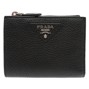 新品同様 プラダ レザー ブラック 2ML049 二つ折り財布 財布 黒 0121 【中古】 PRADA メンズ