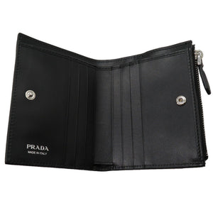 新品同様 プラダ レザー ブラック 2ML049 二つ折り財布 財布 黒 0121 【中古】 PRADA メンズ