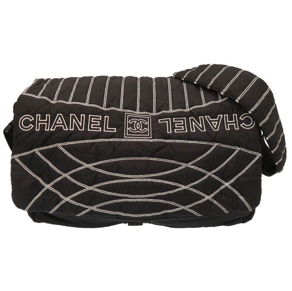 新品同様 シャネル スポーツライン ナイロン ブラック 10番台 ショルダーバッグ バッグ 黒 0139 【中古】 CHANEL