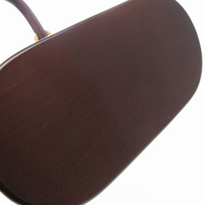 新品同様 フェラガモ ウッド素材 ガンチーニ金具 AU-21.7729 ハンドバッグ 茶 ブラウン ヴィンテージ アンティーク 0114【中古】Ferragamo