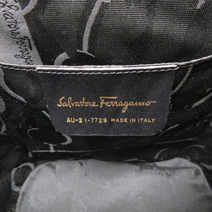 新品同様 フェラガモ ウッド素材 ガンチーニ金具 AU-21.7729 ハンドバッグ 茶 ブラウン ヴィンテージ アンティーク 0114【中古】Ferragamo