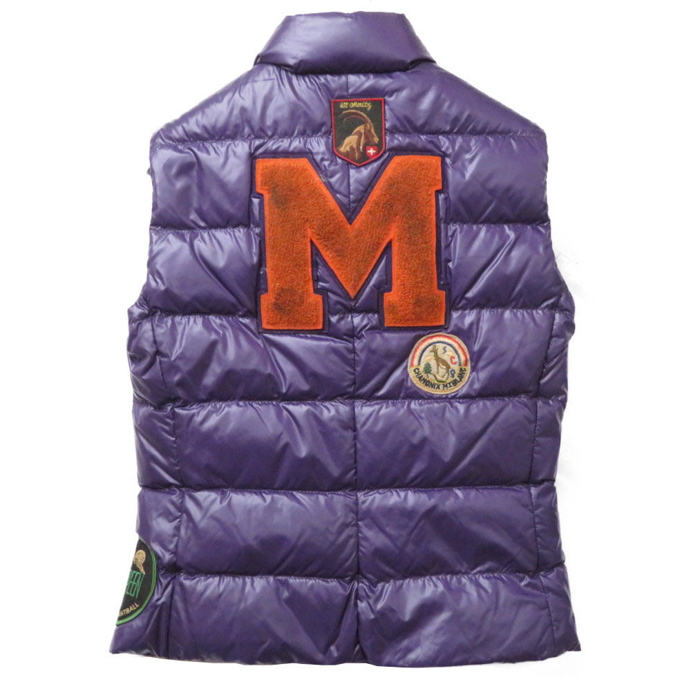 モンクレール スペシャルワッペン ダウンベスト ナイロン/ダウン パープル 0204【中古】MONCLER レディース