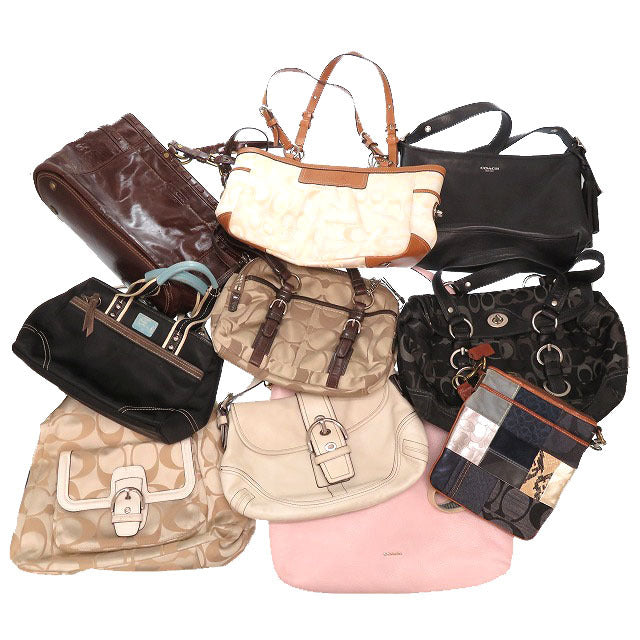 B~BCランク 業者販売 コーチ おまかせバッグ10点セット シグネチャー ハンドバッグ ショルダーバッグ COACH 2号店