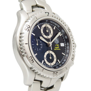 タグホイヤー リンク アイルトン・セナ モデル クロノグラフ CT5114 自動巻き 腕時計 SS ブラック 黒文字盤 0264【中古】TAG HEUER メンズ