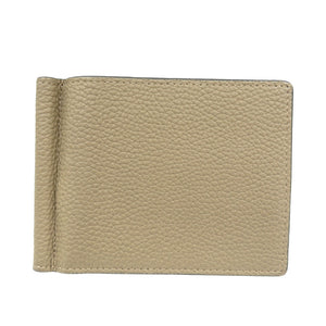 新品同様 ボナベンチュラ バイフォールド ビルクリップ コインケース付き カーフ シルバー金具 エトープ ベージュ 二つ折り財布 マネークリップ 0183【中古】BONAVENTURA