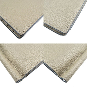 新品同様 ボナベンチュラ バイフォールド ビルクリップ コインケース付き カーフ シルバー金具 エトープ ベージュ 二つ折り財布 マネークリップ 0183【中古】BONAVENTURA