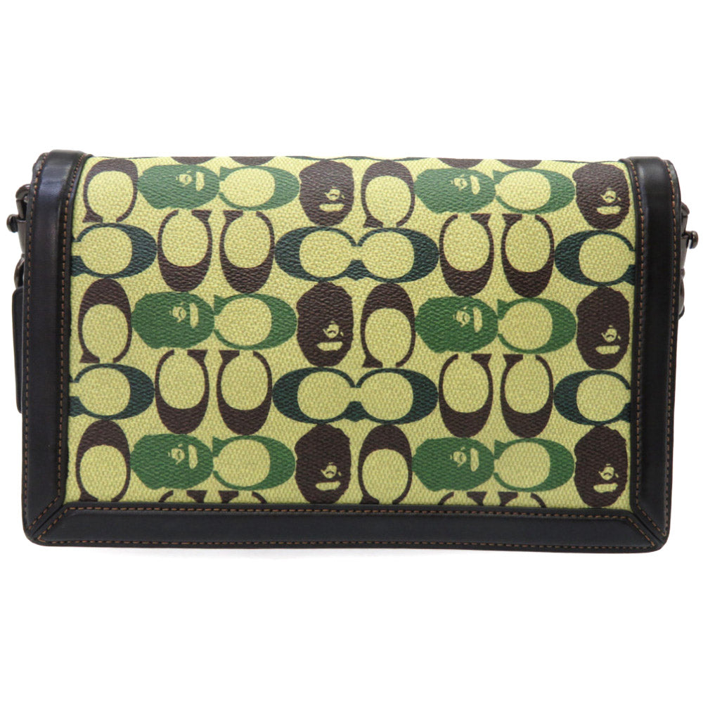 新品同様 コーチ エイプ ショルダーバッグ PVC/レザー グリーン 緑 0028【中古】COACH