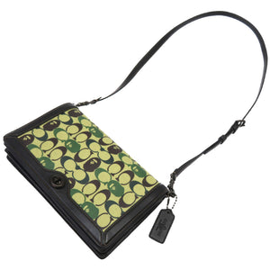 新品同様 コーチ エイプ ショルダーバッグ PVC/レザー グリーン 緑 0028【中古】COACH