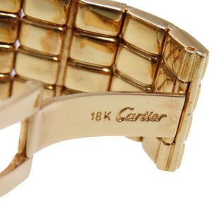 カルティエ タンクアメリカン 金無垢 K18YG(750YG) W26009C9 クオーツ 腕時計 スモールセコンド オフホワイト文字盤 0034【中古】CARTIER メンズ