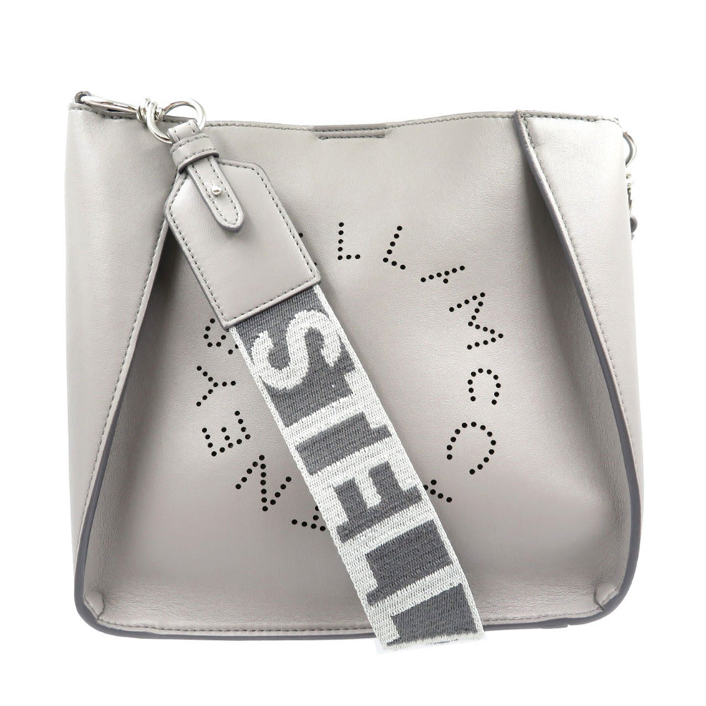美品 ステラマッカートニー ステラロゴ ミニクロスボディ ポリウレタン ポリエステル シルバー金具 グレー ショルダーバッグ 0010【中古】STELLA McCARTNEY