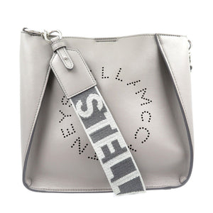 美品 ステラマッカートニー ステラロゴ ミニクロスボディ ポリウレタン ポリエステル シルバー金具 グレー ショルダーバッグ 0010【中古】STELLA McCARTNEY