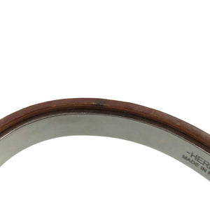 エルメス バングル ブラウン 茶 レザー ステンレス ユニセックス アクセサリー 0161【中古】HERMES