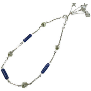 美品 ルイ ヴィトン ソトワールヴェール アンクルージョン M65544 ブルー シルバー金具 ストーン ネックレス アクセサリー 0219 【中古】 LOUIS VUITTON