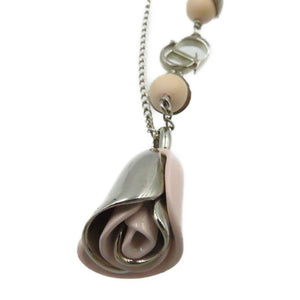 美品 ディオール バラ フラワー モチーフ シルバー金具 ネックレス アクセサリー 0262 【中古】 Dior