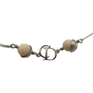 美品 ディオール バラ フラワー モチーフ シルバー金具 ネックレス アクセサリー 0262 【中古】 Dior