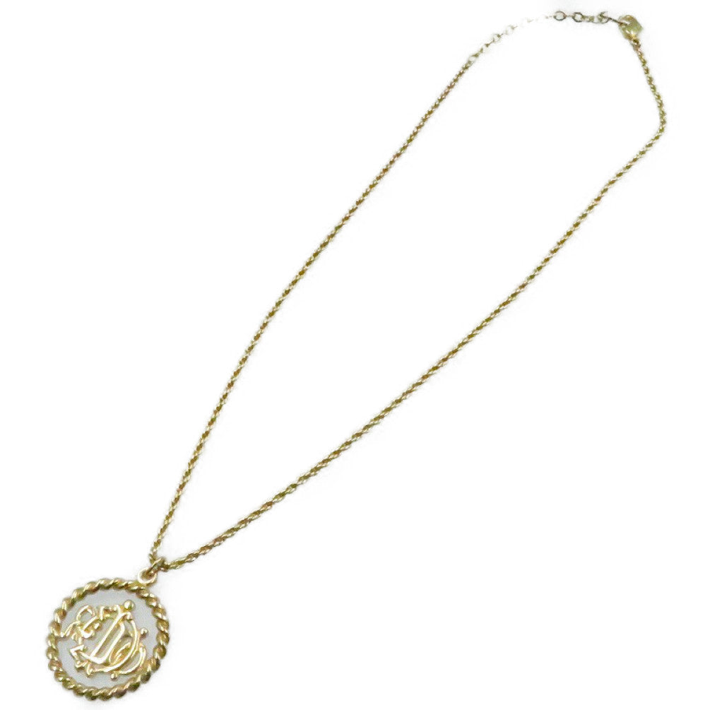 美品 クリスチャン ディオール ロゴ ネックレス ゴールド メタル レディース 0281【中古】Christian Dior