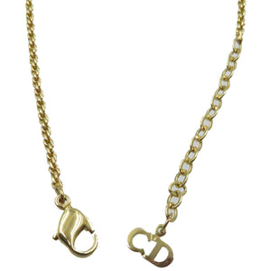 美品 クリスチャン ディオール ロゴ ネックレス ゴールド メタル レディース 0281【中古】Christian Dior
