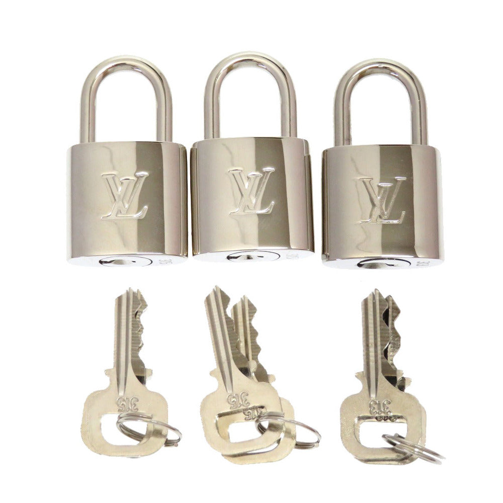 SAランク 3点セット 新品同様 ルイ ヴィトン シルバー カデナ パドロック LV 002H 【中古】 LOUIS VUITTON
