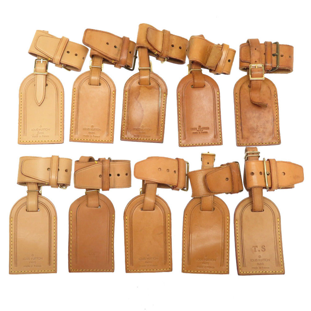 AB~Cランク 業者販売 10点セット ネームタグ ポワニエ ヌメ革 ルイ ヴィトン チャーム キーポル用 LV 0001 LOUIS VUITTON 2号店
